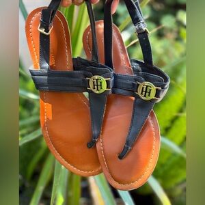 Tommy Hilfiger Blue and Brown Sandals